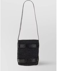 Manebí - Woven Basket Raffia Shoulder Bag - Lyst