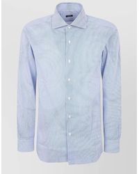 Barba Napoli - Shirt Button Down Collar Striped Long Sleeves - Lyst