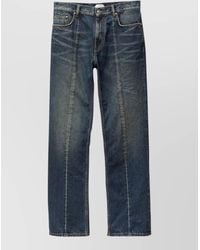 Versace - Denim Distressed Straight-Leg Jeans - Lyst