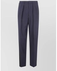 Tom Ford - Wool Cashmere Silk Pleated Straight-Leg Trousers - Lyst