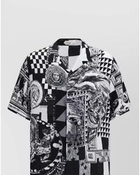 Versace - Silk Printed Short-Sleeve Shirt - Lyst