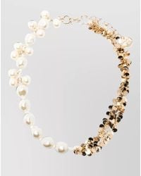 N°21 - Chain Necklace Pearls Round Disc Charms - Lyst