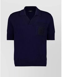 Balmain - Embroidered Logo Cotton Blend Polo Shirt - Lyst