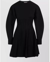 McQueen - Slim-Fit Wool Midi Dress - Lyst