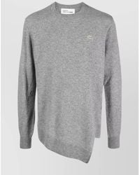Comme des Garçons - Wool Asymmetric-Hem Logo-Patch Knitted Jumper - Lyst