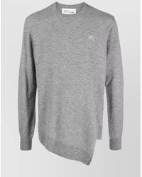 Comme des Garçons - Wool Asymmetric-Hem Logo-Patch Knitted Jumper - Lyst