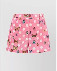 Versace - Silk Blend Printed Shorts - Lyst