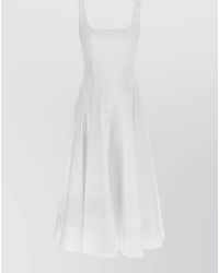 STAUD - Poplin Midi Dress Corset Style Design - Lyst