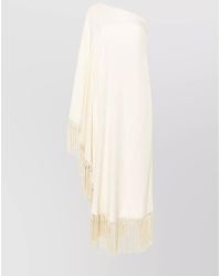 ‎Taller Marmo - Fringed One-Shoulder Kaftan Dress With Side Slit - Lyst