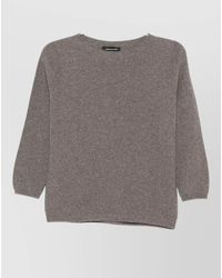 Fabiana Filippi - Fine-Knit Wool Silk Cashmere Crew-Neck Three-Quarter-Sleeve Sweater - Lyst
