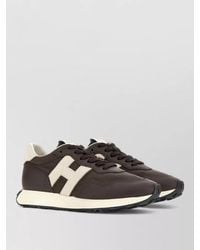Hogan - Lace Sneakers Contrast Panel Round Toe Rubber Sole - Lyst