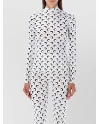 Marine Serre - Printed High-Neck Long-Sleeve Top - Lyst