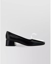 Prada - Leather Pumps With Block Heel And Decorative Detail - Lyst