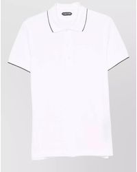 Tom Ford - Pique Polo Shirt Short Sleeves Tipping Detail - Lyst