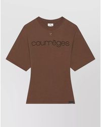 Courreges - Short Sleeve Crew Neck Nylon Silk Top - Lyst