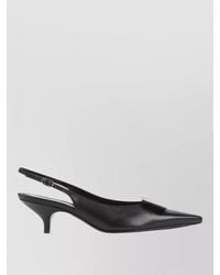 Celine - Slingback Sandals Pointed Toe Lambskin Heel - Lyst