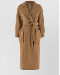 Max Mara - Camel Wool Single Breasted Coat - Lyst