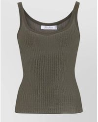 Max Mara - Silk Fine-Ribbed Scoop-Neck Sleeveless Tank Top - Lyst