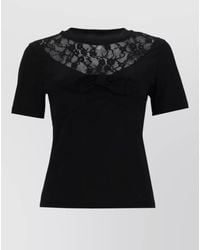 Nina Ricci - Short Sleeve Top Bow Lace Detail - Lyst