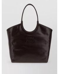 Miu Miu - Ivy Leather Shopping Tote Bag Top Handles - Lyst