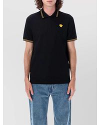 Versace - Cotton Piqué Logo-Embroidered Polo Shirt - Lyst