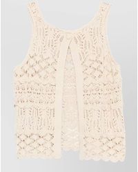 Semicouture - Shelley Crochet Tank Top Open Back - Lyst