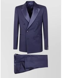 Tagliatore - Double Breasted Jacket Satin Lapels - Lyst