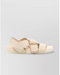 Loewe - Leather Crossover Strap Sandals - Lyst