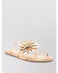 Zimmermann - Belara Leather Flat Slide Sandals Floral - Lyst