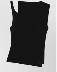 Courreges - Ribbed Asymmetric Sleeveless Top - Lyst