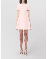 Valentino - Tweed Mini Dress A Line Cut - Lyst