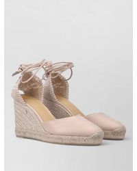 Castañer - Leather Wedge Espadrille Lace-Up Shoes - Lyst