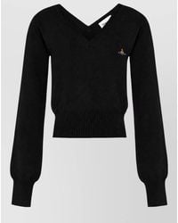 Vivienne Westwood - V Neck Cashmere Blend Cropped Jumper - Lyst