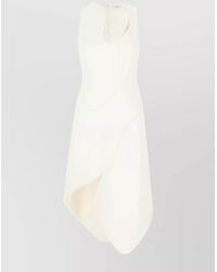 Ferragamo - Stretch Viscose Dress Asymmetric Hem - Lyst