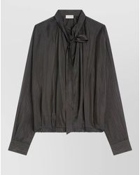 Dries Van Noten - Striped Cupro Blouse - Lyst