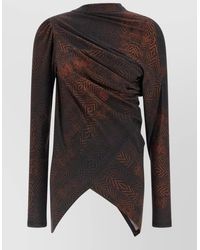 Kiko Kostadinov - Simpson Top Abstract Asymmetric Draped Texture Long Sleeves - Lyst