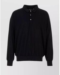 Nanamica - Wool Polo Shirt With Ribbed Cuffs And Hem - Lyst