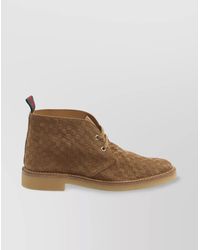 Gucci - Leather Lace-Up Ankle Boots - Lyst