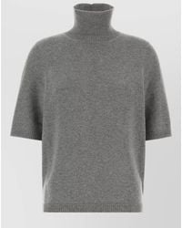 Alaïa - Cashmere Ribbed Turtleneck Short-Sleeve Sweater - Lyst