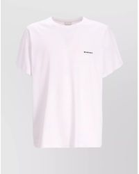 Isabel Marant - Cotton Logo Embroidered Short Sleeve T Shirt - Lyst