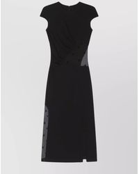 Givenchy - Crepe Panelled Draped Cutout Midi Dress - Lyst