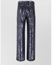 P.A.R.O.S.H. - High Waist Sequin Wide Leg Pants - Lyst