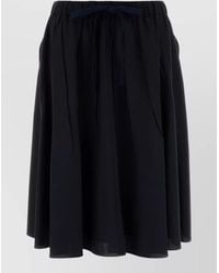Prada - Wool Blend Skirt Pleated Design Pockets - Lyst