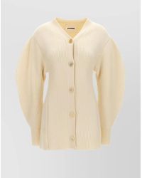 Jil Sander - Ribbed Long V-Neck Cardigan - Lyst