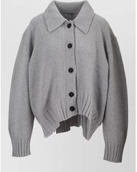 The Attico - Wool Cashmere Cardigan Dropped Shoulder Design - Lyst