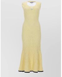 Self-Portrait - Knit Midi Dress Sleeveless Flared Hem - Lyst