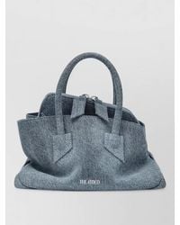 The Attico - Denim Texture Tote Bag Structured Shape Top Handles - Lyst