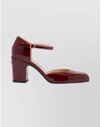 Bally - Leather Ankle-Strap Block-Heel Pumps - Lyst
