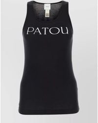 Patou - Cotton Logo Print Scoop Neck Sleeveless Tank Top - Lyst