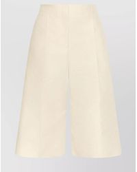 Marni - Knee Length Pleated Wide Leg Trousers - Lyst